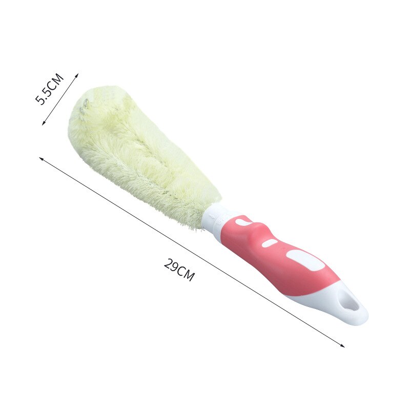 Intrekbare Cup Borstel Thee Borstel Haakse Gebogen Cup Borstel Geen Dode Hoek Glas Cup Waterkoker Hardnekkige Vlekken Borstel: Pink handle
