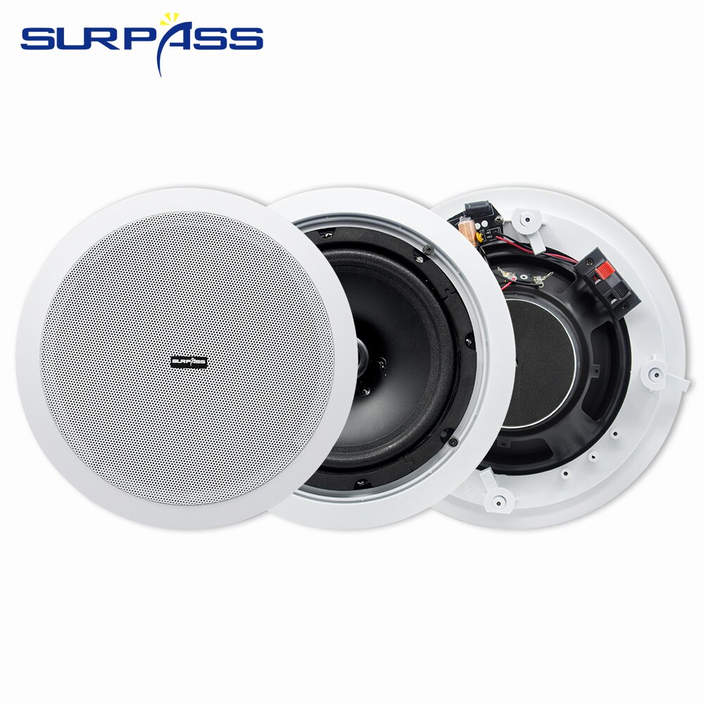 Home Coaxial Input In-ceiling Speaker Systems 8" Meeting Room Background Music Loudspeaker