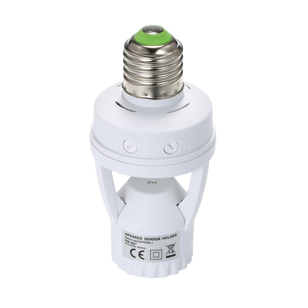 AC110-220V 360 Degrees PIR Induction Motion Sensor IR Human Infrared Detector E27 Plug Socket Switch Base Led Bulb Light Sensor