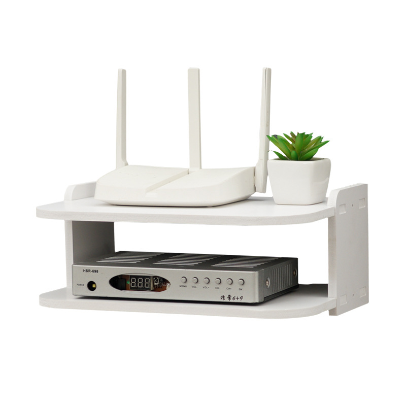 Router storage rack, wall mounted, guest TV set-top box, bedroom WiFi storage box rack, non perforated wall mounted
