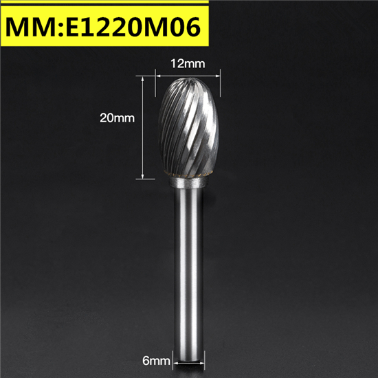 1pc solid carbide tungsten steel milling cutter,6mm shank E type Metal electric grinding head,Polishing tool