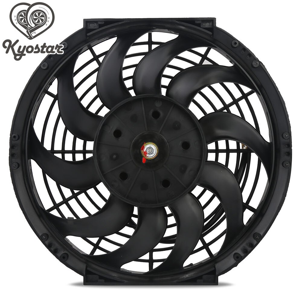 12v fläkt universell slank dragskjut racing kylarfläkt 10 s- blad elektriska motorns kylfläkt 80w 9 "10" 12 "tum