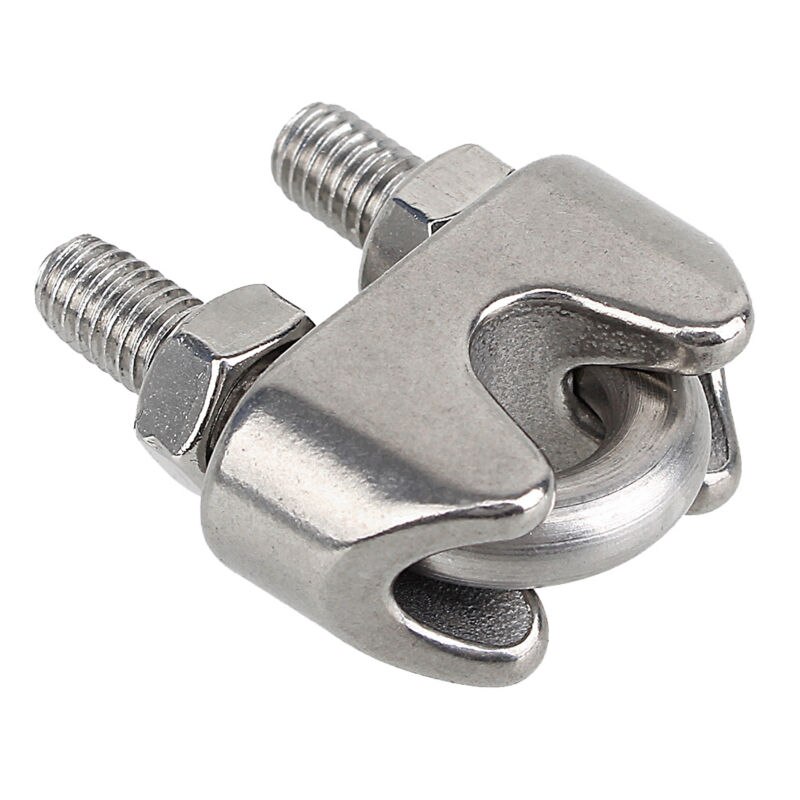 2PCS M22 Wire Rope clamps Stainless Steel 304 U-type Wire Rope Clip Cable Clamp Rigging Hardware high clamp load pull rope