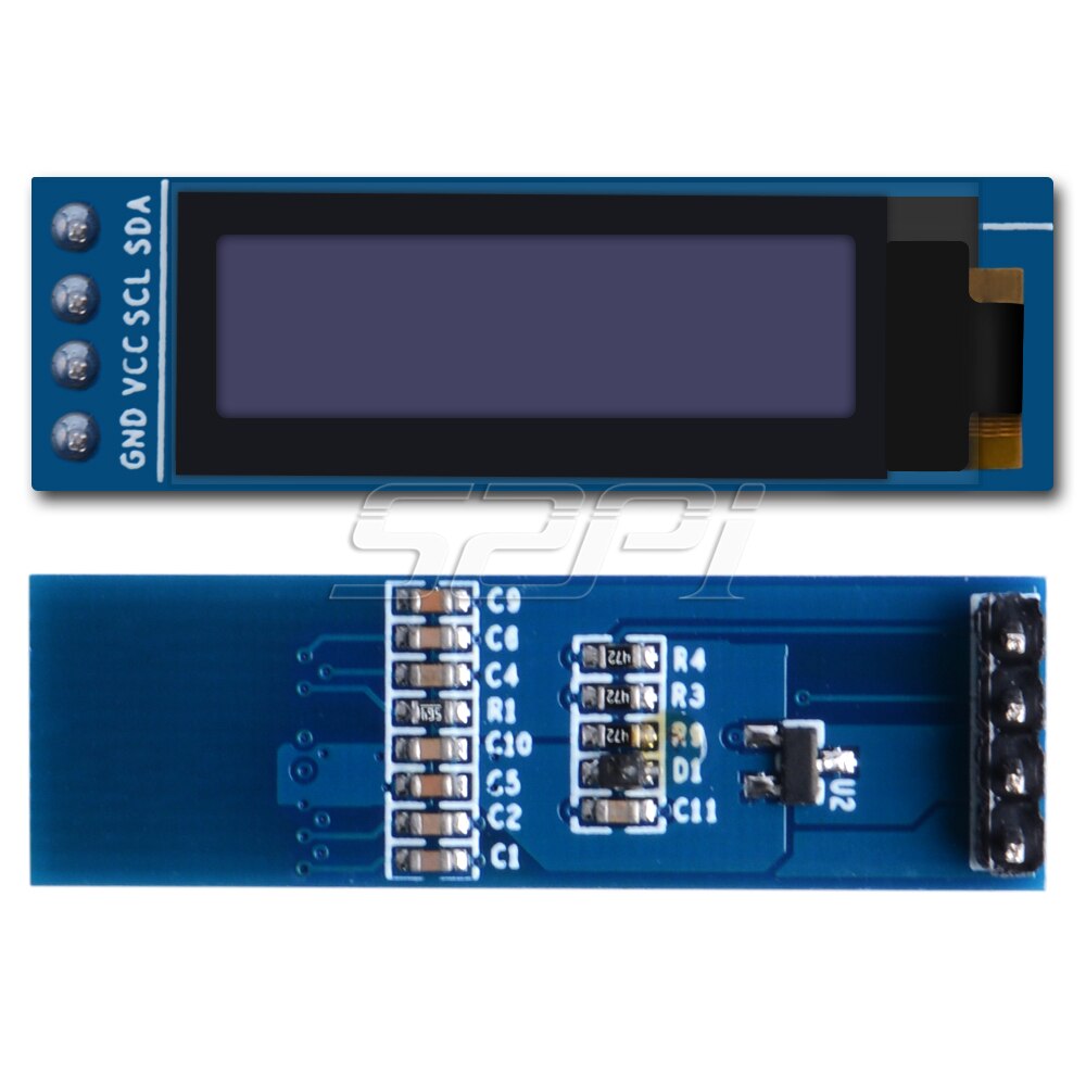 Module d'écran OLED 52Pi 0.91 pouces 128*32 SSD1306 pour Raspberry Pi 4 B / 3 B (+) / 2 B/zéro (W) / Beaglebone noir