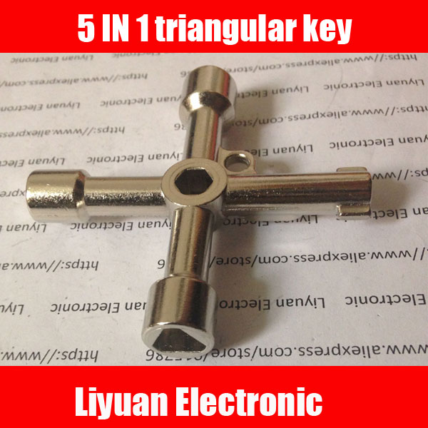 1 stks 5 IN 1 lift Multifunctionele Key/Trein Driehoek Sleutel/Metro Kraan Watermeter Klep Vier Hoek sleutel
