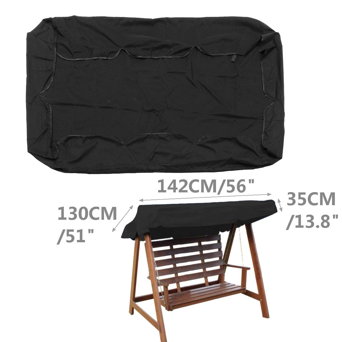 Garden Swing Canopy Top Cover Waterproof Outdoor Swing Chair Hammock Canopy Roof Canopy Replacement Swing Chair Awning: 2 seats