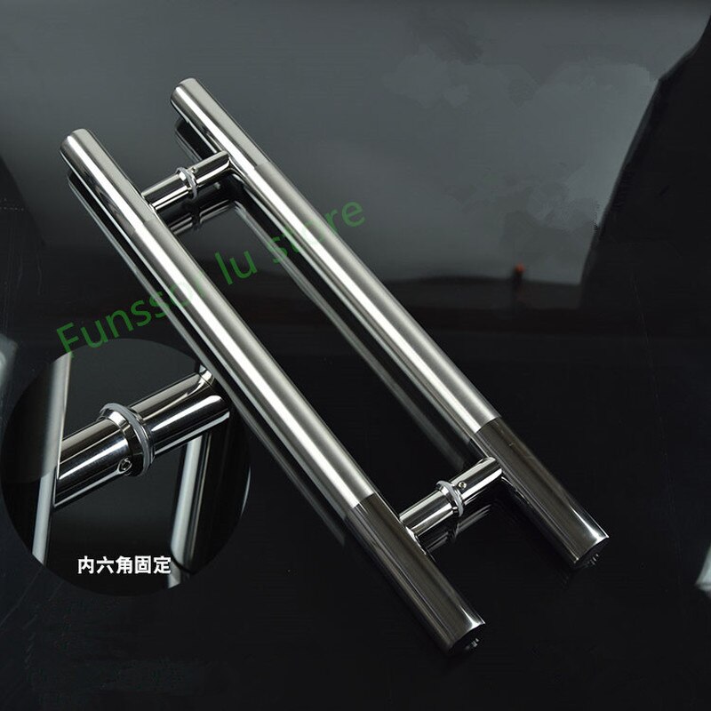 Stainless steel Glass door handle,Brushed/Polishing, H- shape bathroom shower/wooden door handle,diameter 38mm,Glass hardware