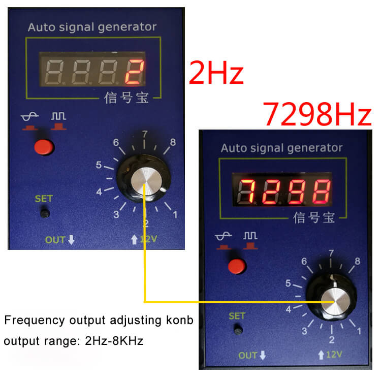 Generador de simulador de señal de vehículo y Sensor de posición de cigüeñal medidor de señal 2Hz a 8KHz