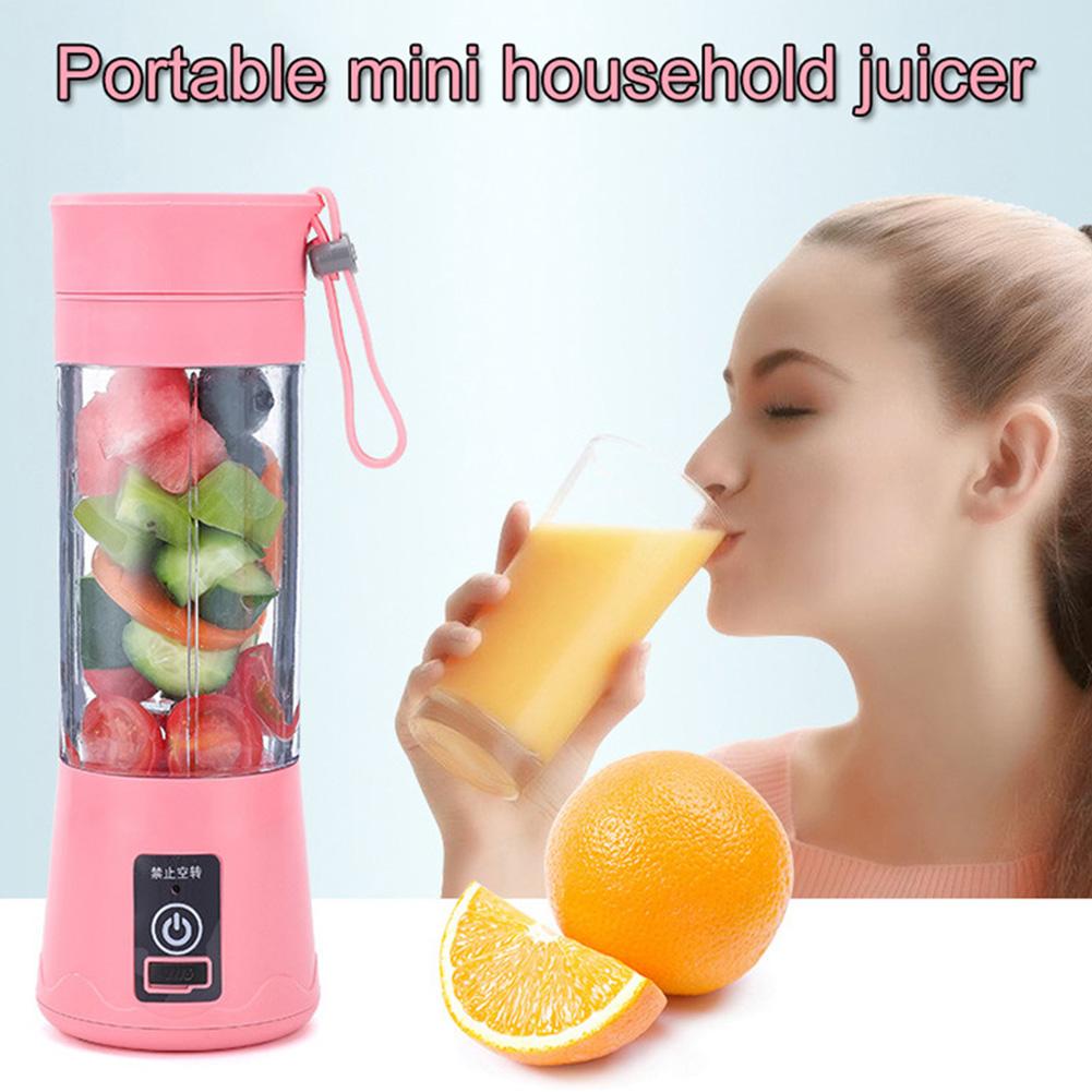 2/4 Bladen 380Ml Fruit Juicer Draagbare Mini Elektrische Fruitpers Huishoudelijke Fruitpers Groente Fruit Blender Water Fles