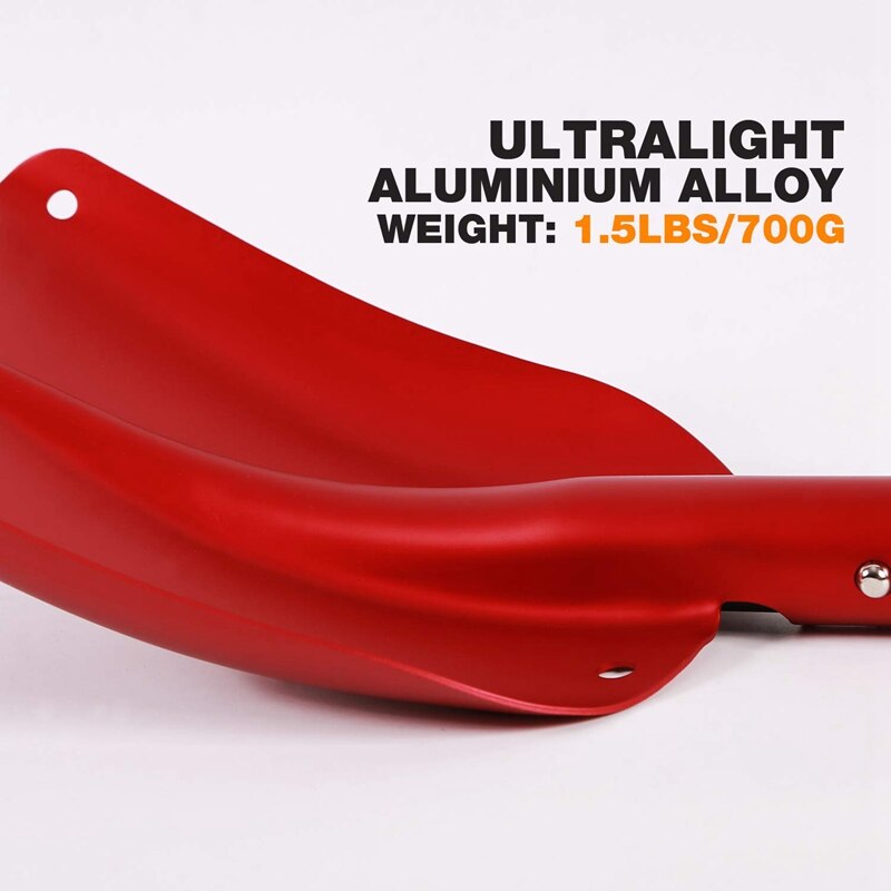 Aluminum Lightweight Snow Shovel for Car Emergency, 21Inch -32Inch Durable Compact Collapsible Snowboard Shovel,Red
