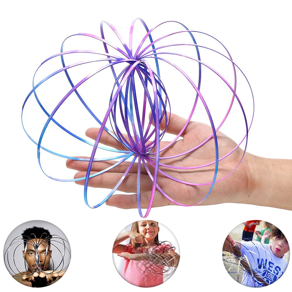 Rvs 3D Vloeistof Roterende Armband Kleurrijke Flow Ring Decompressie Speelgoed: Default Title