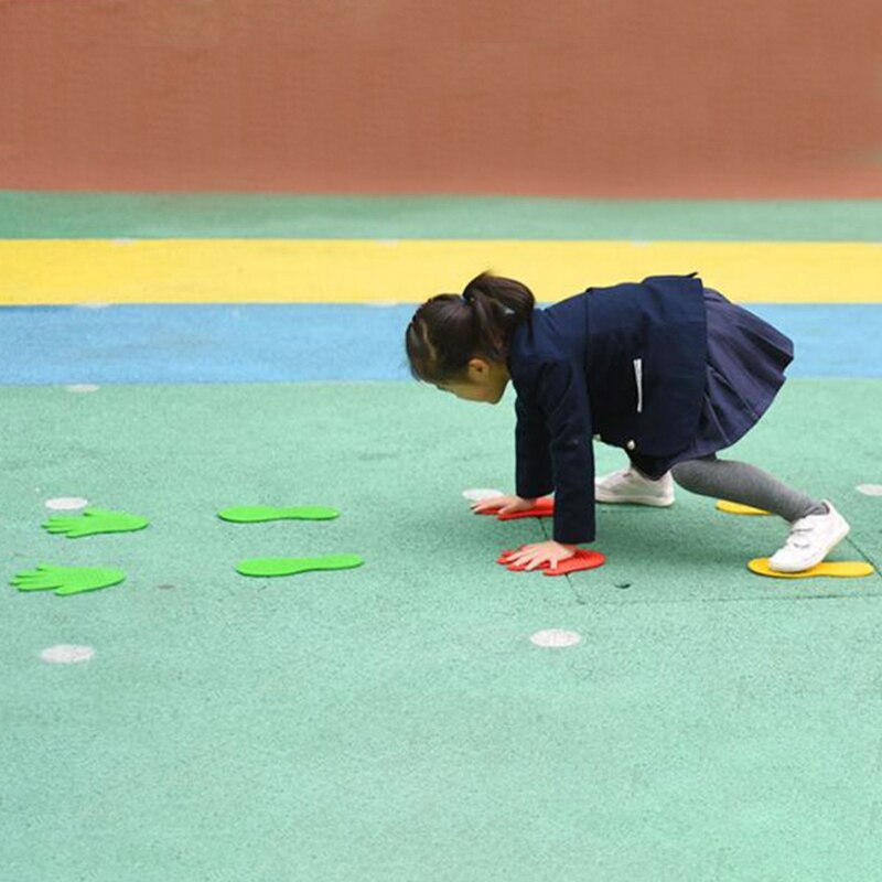 8 par hænder og fødder spil 4 farve legetøj til børn hoppe lege mat sport muskulering indendørs udendørs spil rekvisitter til børn