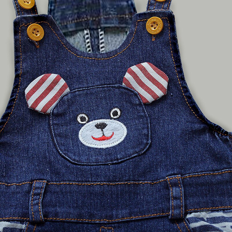 DIIMUU printemps enfants bébé vêtements garçons filles Denim salopette décontracté dessin animé jarretelle pantalon Jean combinaisons barboteuse pantalon