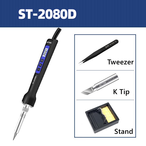 80w 150w justerbar temperatur elektrisk lödkolv bärbar digital lödstation lcd-skärm automatisk sömn esd st -2080d: St -2080d k spetsstativ