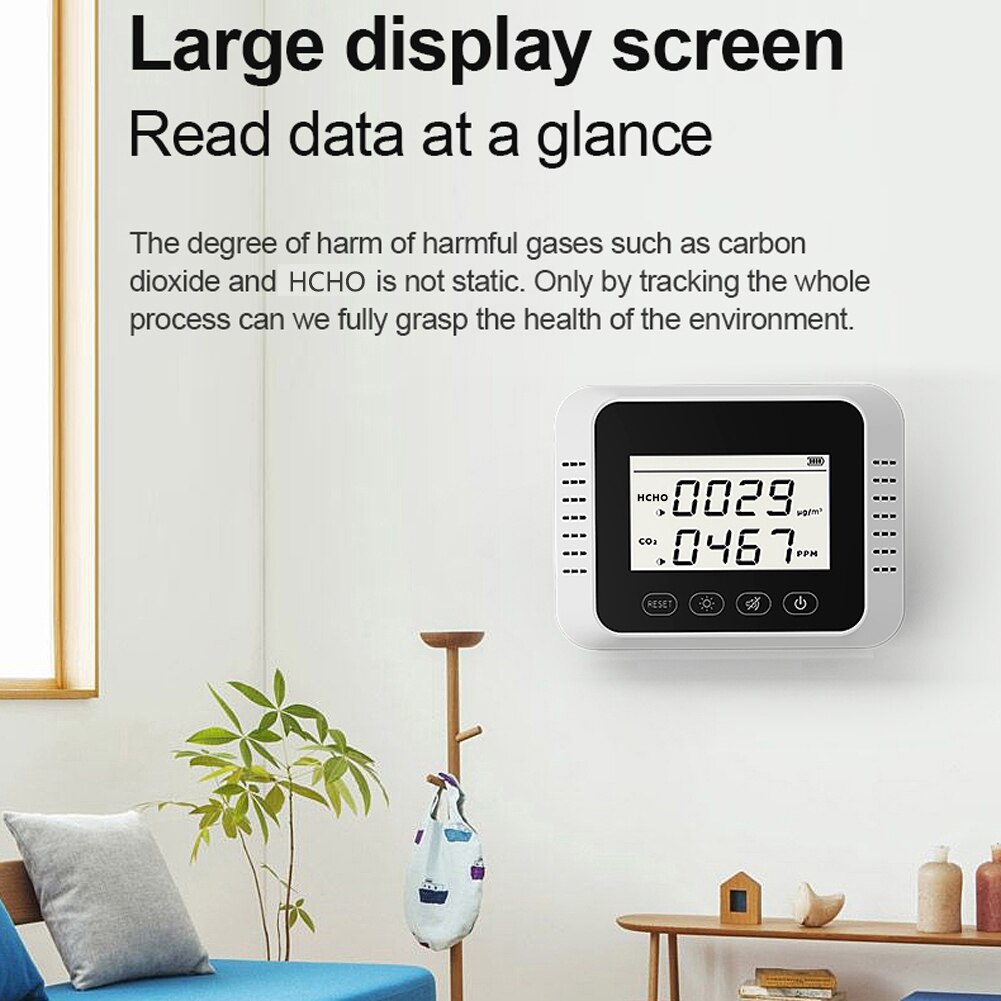 CO2 Meter Portable Digital CO2 Detector Multifunctional Formaldehyde Tester Air Monitor Air Analyzer co2 monitor