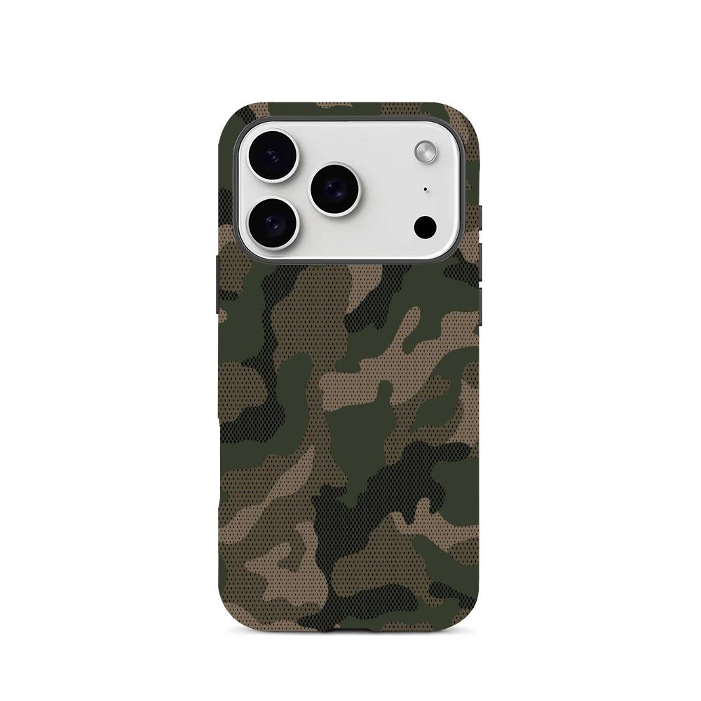 Grüne Handyhülle mit Tarnmuster, geeignet für iPhone 17, 16, 15, 14, 13, 12, 11, Pro/Max/Plus, Anti, 2-in-1-Rückseite