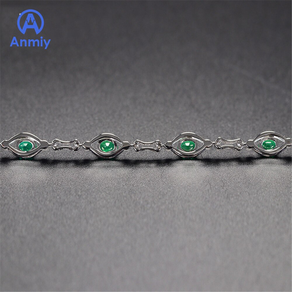 Anmiy novo elegante high-end verde turmalina pulseira feminino grupo zircão colorido jóias