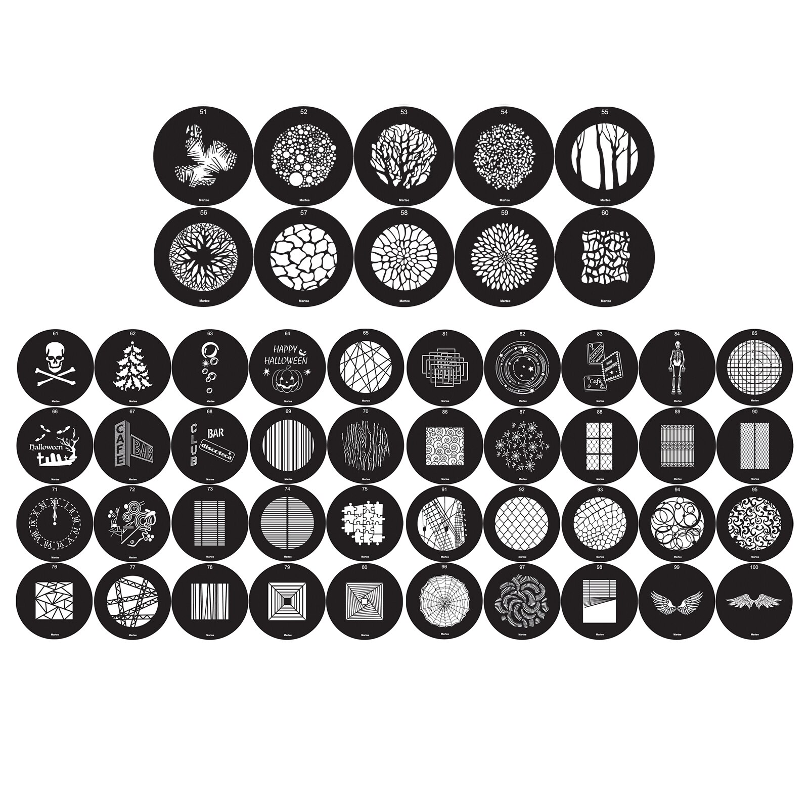 OD 66mm/86mm, dimensione GOBO B/M, disposizione dell&#39;ombra di sfondo di ripresa multi-scena 100 modelli tra cui scegliere 1, tubo del condensatore creativo