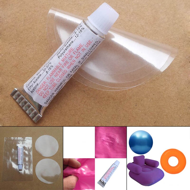 Inflatable Boat Raft Repair Material Glue Repair Kit Grayish PU leather+Glue 20*12cm Hypalon Patch Inflatable Boat Accesso