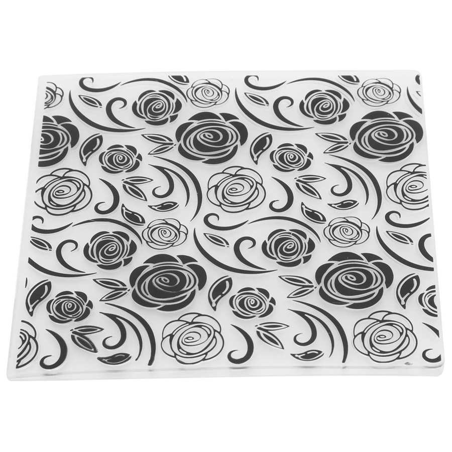 embossing 2Pcs EM200 Embossing Folder Rose Pattern DIY Plastic Embossed Template Paper Crafts embossing