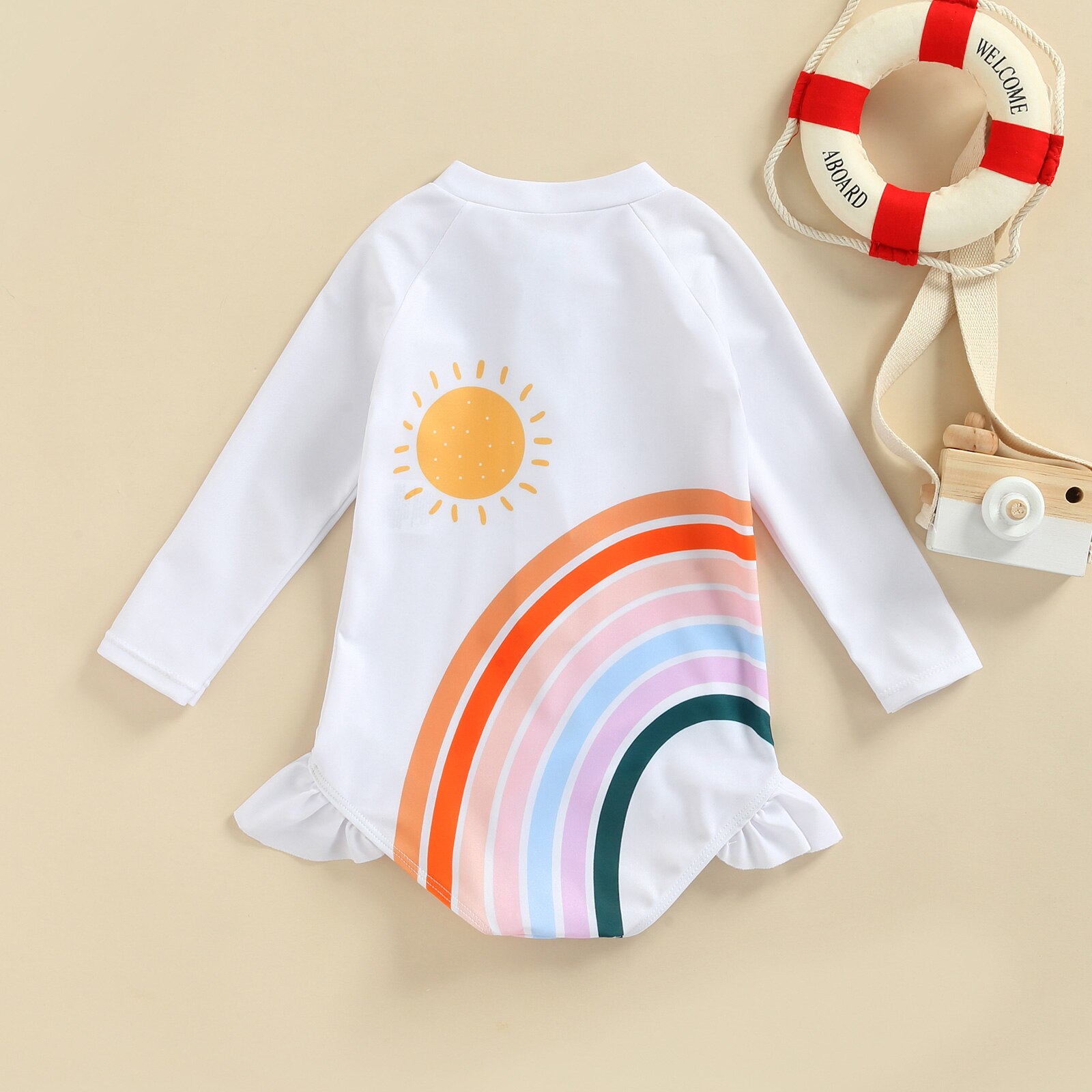 Pasgeboren Peuter Baby Jongen Meisje Zomer Badmode Bodysuit Rits O-hals Jumpsuit 2 Kleuren Outfit 2-7Y