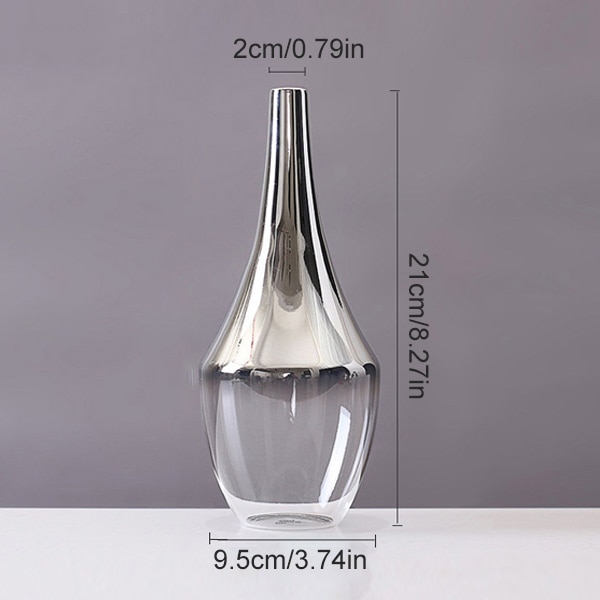 Nordisk glasvase sølv gradient tør urtepotter desktop ornament boligdekoration planter holder møbler hydroponics: C
