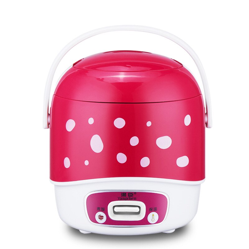Mini Electric Cooker Small Electric Cooker Household 2-Person Small Cooking Pot 1.2L: red