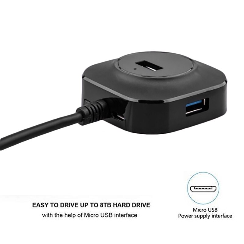 USB Hub, One to Four USB Expansion Hub, Circular HUB 3.0 Adapter