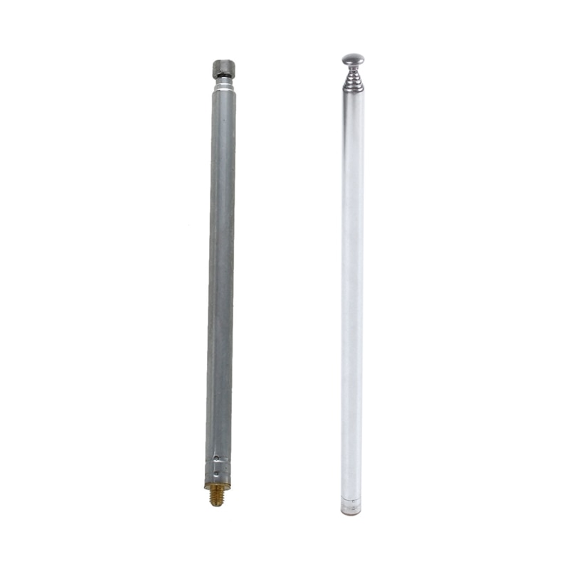 2 Pcs Telescoping Stainless Steel AM FM Radio TV Antenna TV Telescopic Whip Antenna Aerial, 7 Section & 5 Section: Default Title