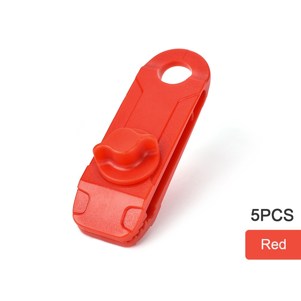 5Pcs Herbruikbare Dekzeil Clip Duurzaam Luifel Tent Sjorren Gesp Outdoor Camping Luifel Haak Winddicht Touw Tarp Clip: Rood