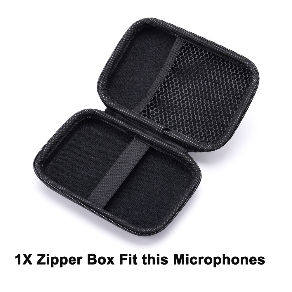 Beżowy HM200 ukryty Mini mikrofon z podwójnym zestaw słuchawkowy dla Shure Sennheiser AKG MiPro Audio-Technica Wirelss etui z suwakiem z paskiem: Khaki