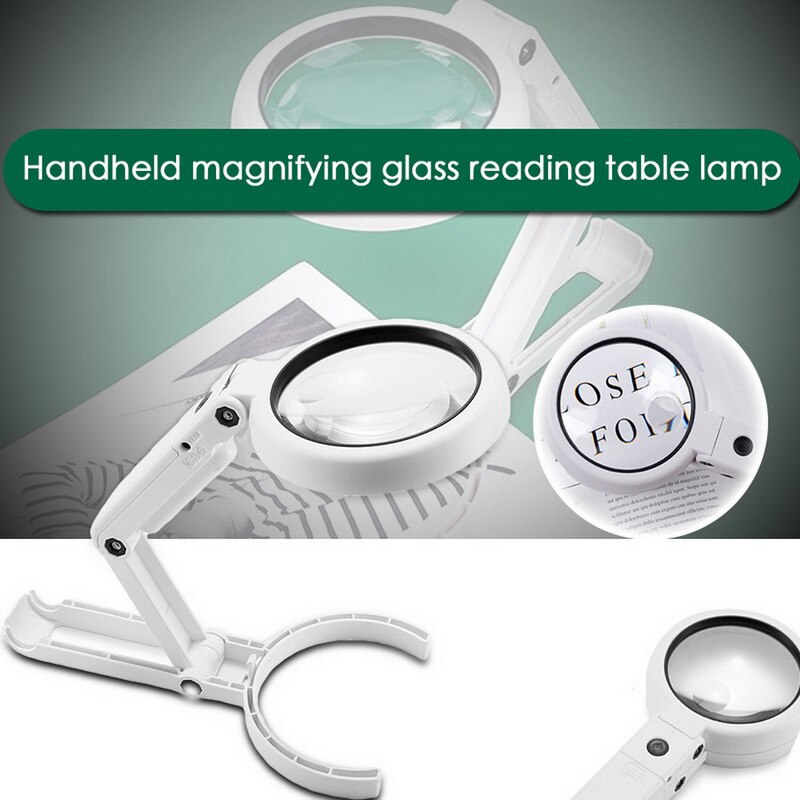 Förstoringsglas pannband glasögon skrivbordslampa hopfällbar led-ljus läslampa för klocka elektronisk reparation och juvelerare