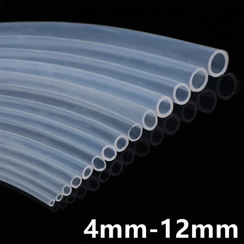 LAVMHAB Siliconen slang 2 mm ID x 6 mm OD 5 m lang, flexibele slang in levensmiddelenkwaliteit, transparante slang, voor water- en luchtoverbrenging voor de pomp
