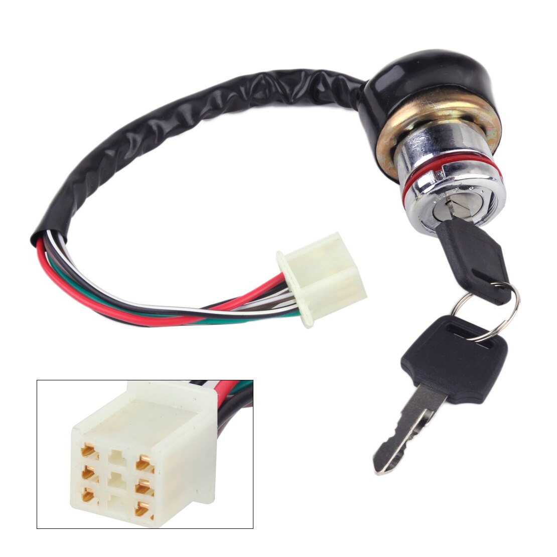 beler Car Motorcycle Ignition Switch 3 Position 6 Wire With 2 Keys for Scooter ATV Go Kart Aprilla BMW Ducati MV Bimota