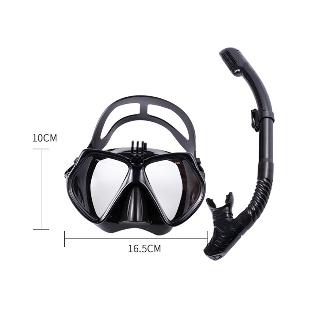 Adult Men Women Swimming Mask Double Breathing Tube Silicone Scuba Diving Masks Glasses Swimming Pool Equipment: Black