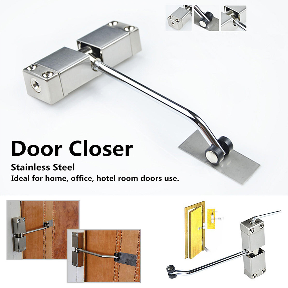 Spring Security Locks Adjustable Surface Mounted Automatic Stainless Steel Closing Door Closer Simple Home