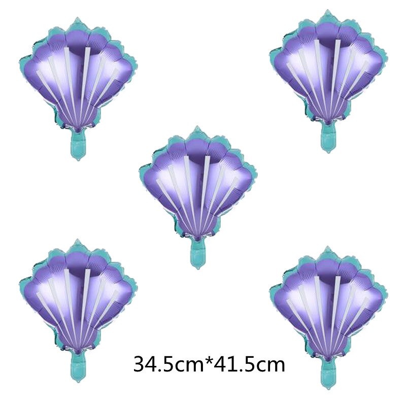 5/10pcs Coquillages Ballon D&#39;hélium Feuille Océan Sirène Thème Pour Bébé Douche Anniversaire Mariage Hawaii Fête De Plage D&#39;été Fournisseurs: 5 / 10pcs