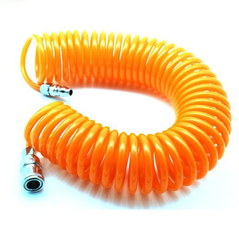 25ft 1/4" Recoil Air Hose Re Coil Spring Ends Pneumatic Compressor Tools 200 Psi