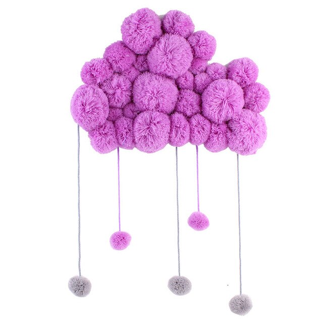 Ins Stijl Babykamer Decoratie Voor Pasgeboren Korte Koraal Fluwelen Hairball Room Decor In De Wieg Fotografie Props Accessoires: Paars