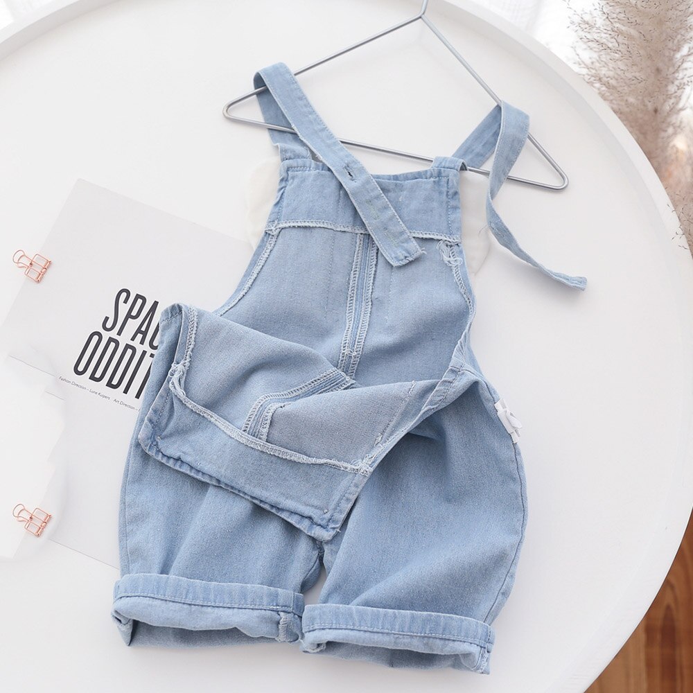 Halilo Bambini Tuta Per Le Ragazze Del Fumetto Blu Del Denim Del Bambino Della Ragazza Della Tuta di Estate Dei Bambini Dei Vestiti Poco Ragazze Dei Jeans Dei Camici
