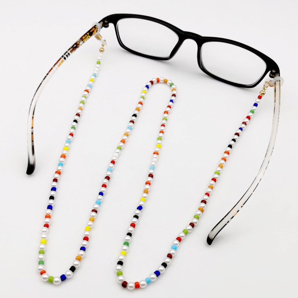 White Imitatie Parel Bril Kettingen Kralen Sunglass Lezen Brillen Ketting Cord Holder Touw Voor Mannen Vrouwen Stellen