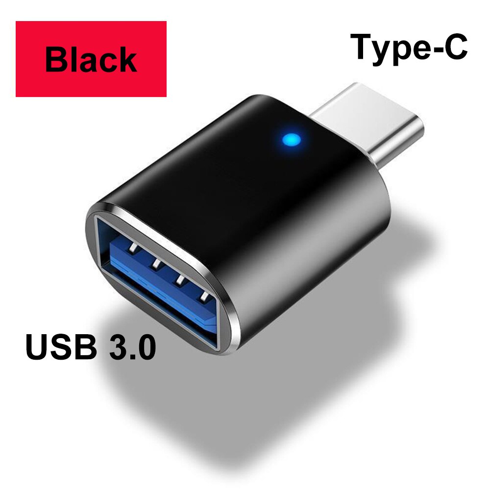 Usb Naar Usb Type C Otg Adapter Led Usb C Male Naar Usb 2.0 3.0 Converter Voor Mackbook Pro Samsung xiaomi Huawei USB-C Otg Connector: B USB 3.0 to Type-c