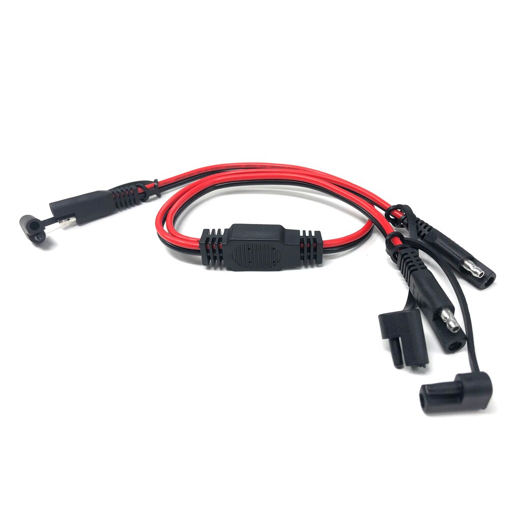 SAE Cable SAE Connector SAE Power Automotive Adapter Cable 1 to 2 SAE Extension Cable with Dust Cover 14AWG 60cm