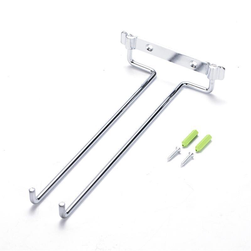 Estante para copa de vino de acero inoxidable, colgador colgante montado en la pared, soporte de copas y vasos cromados para Bar y cocina con tornillos: Electroplating