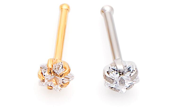 2-5PCS/PACK 20G Nose Studs Rings Silver Gold Body Piercing jewelry Small Earrings For Women Gilrs: 3mmstar silver gold