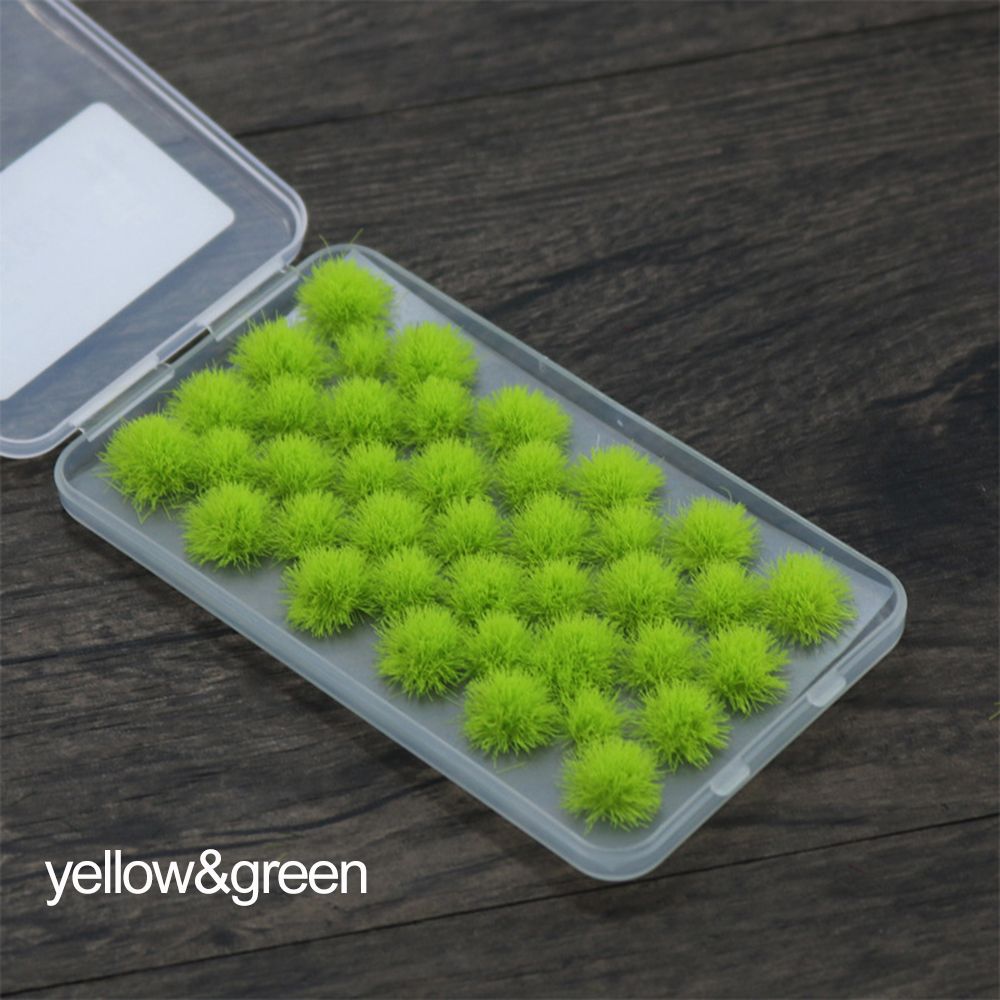 39PCS 5mm Artificial Grass Modeling Static Grass Tuft Self Adhesive Static Grass Railway Micro Landscape Wargaming Terrain Model: yellow-green