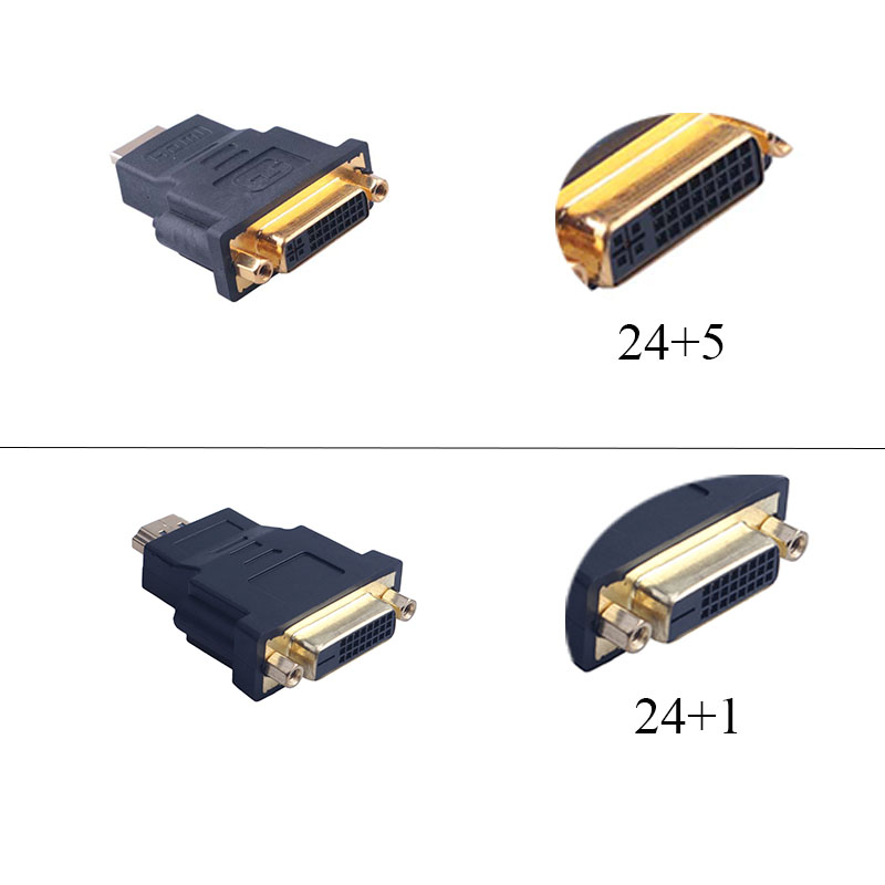 Hdmi til dvi han til hun 24+5/24+1 dvi grafikkort konverter adapter guldbelagt 1080p til for hdtv lcd dvi kabel