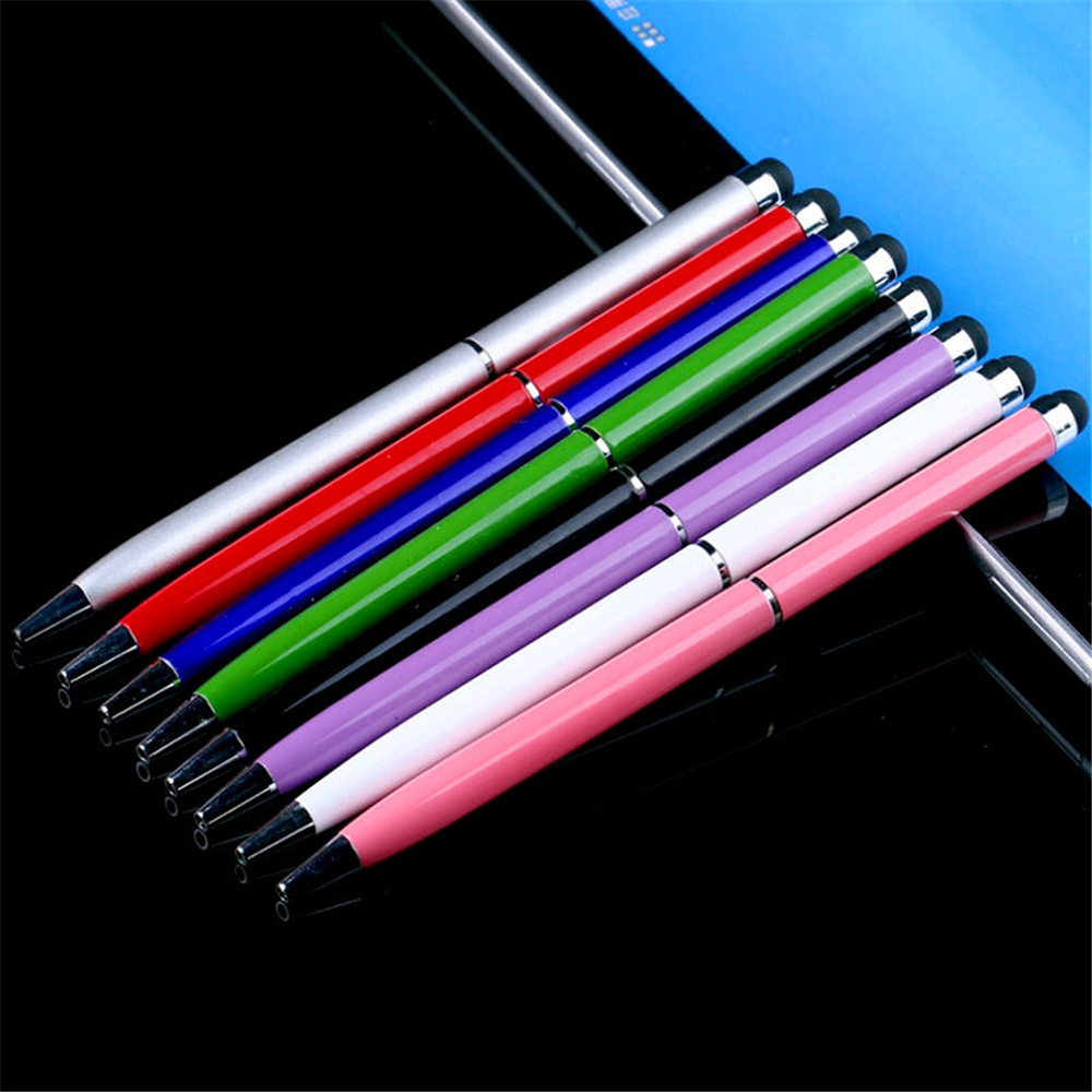 10 stück/set multifunktions-stylus-kapazitivstift 2 in bildschirm-stylus-kugelschreiber für ipad 1 iphone und samsung tablet