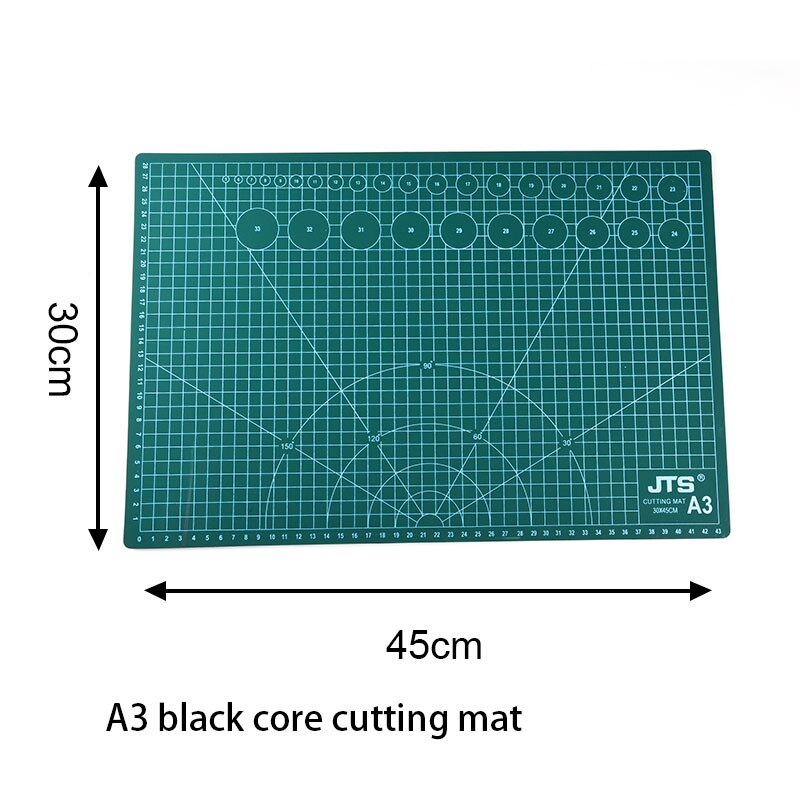 JTSIP Dienstprogramm Messer Klinge Schneiden matt Patchwork schneiden Pad A2 A3 A4 Doppel Seite selbst-Heilung Schneiden matt DIY zubehör Schneiden Plat: A3 Schwarz Ader