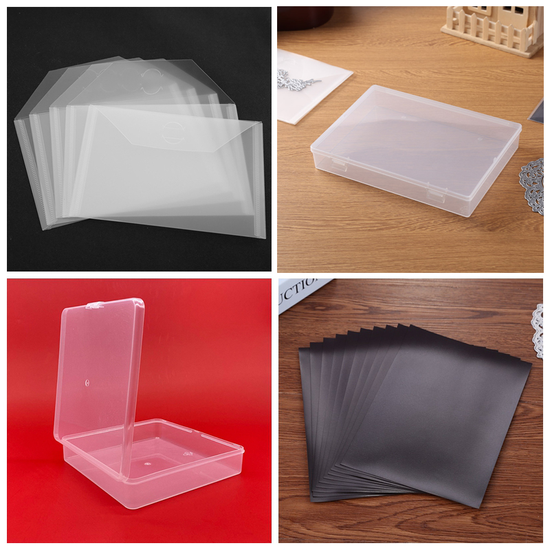 Storage Case Die &amp; Stamp Storage Bag and Magnetic Sheets Storage Box For Storaging Cutting Dies Organizer Transparent Bags